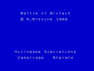 Battle of Britain title screen for ZX Spectrum